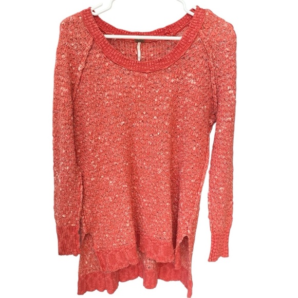 Free People Chunky Pullover Sweater Women's XS Coral